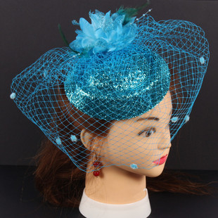 新娘头饰花朵面纱复古礼帽演出影楼高档网红服饰配饰发夹新款头花