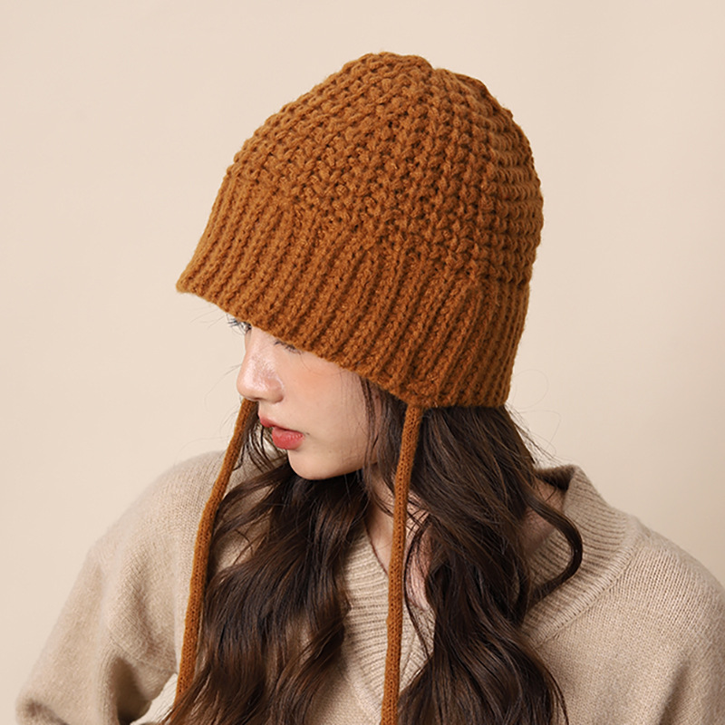美德拉风秋冬百搭毛线渔夫帽子女