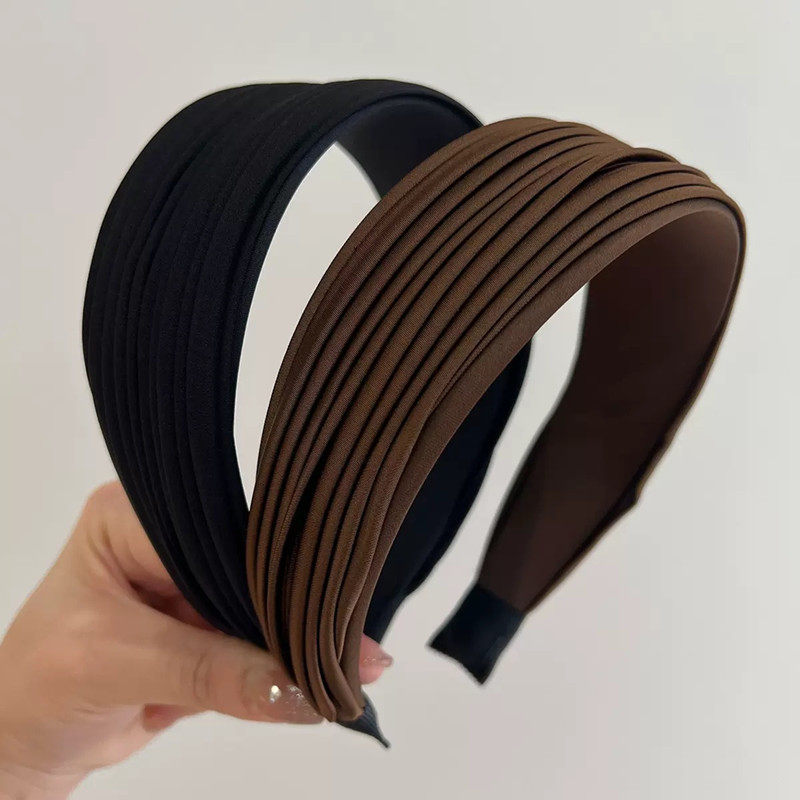 端庄大气！高端宽边褶皱发箍法式