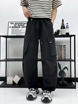 春季加长工装裤男高个子春秋大码宽松男裤190cm长裤185休闲裤