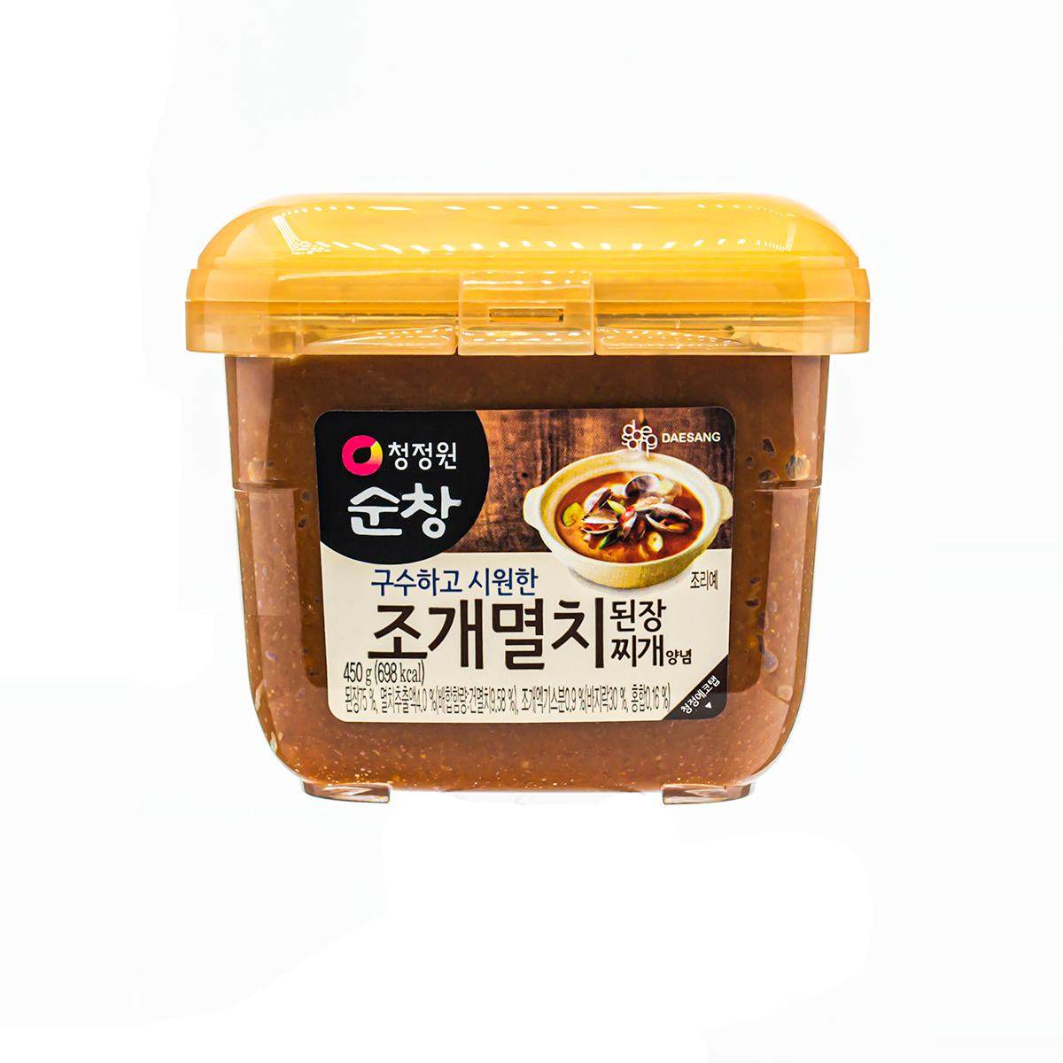 韩国清净园蛤蜊小鱼大酱汤用海鲜酱贝类银鱼鳀鱼大酱 450g/900g