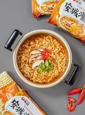 韩国进口柔和大酱汤风味农心安城汤面5连包 625g(125gX5袋)