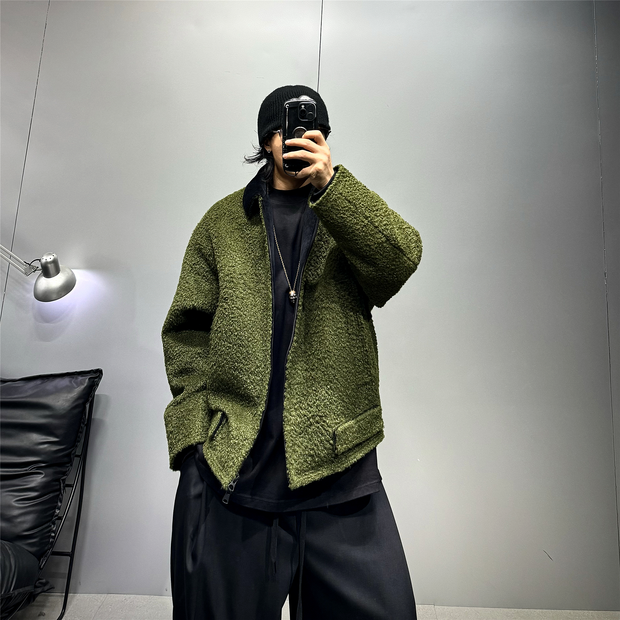 高端绵羊毛外套90白鹅绒羽绒服男