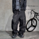 子 vibe街头痞帅破洞脏洗黑色弯刀牛仔裤 男vintage宽松阔腿长裤 潮