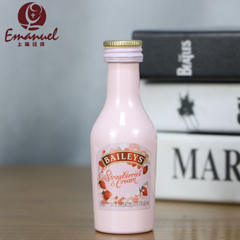 新货BAILEYS爱尔兰进口百利甜草莓味甜酒配制酒50ml力娇酒女生酒