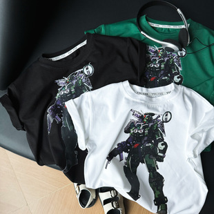 夏季男童机器人机甲战士短袖T恤韩版中小儿童薄款棉宝宝潮酷上衣