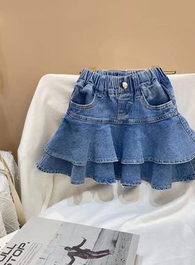 女童韩版立体牛仔蛋糕短裙夏裙子