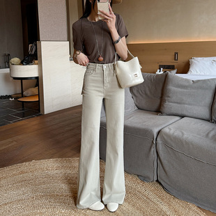 上新休闲简约高腰弹力微辣裤 女2026春款 辣妹喇叭牛仔裤 代陌嘉女装