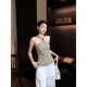 GEMQI 设计感针织上衣 修身 气质高级感交叉挂脖背心吊带女夏季 新款