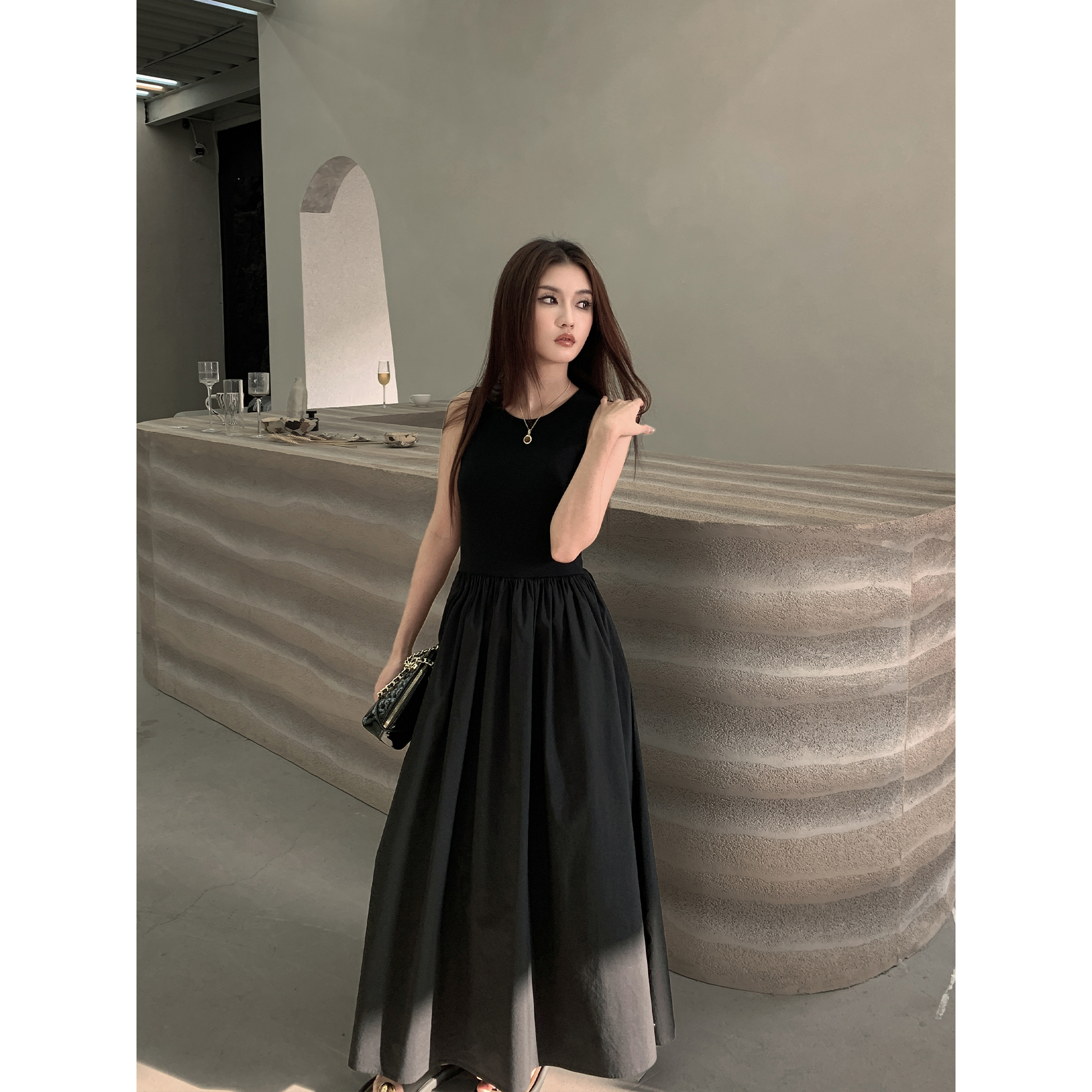 GEMQI【墨玉垂绦】背心连衣裙