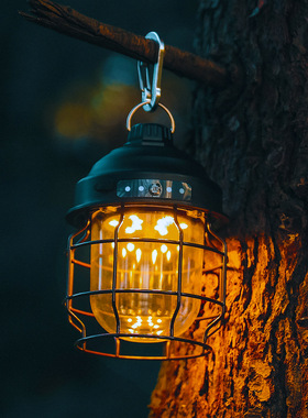 led户外露营灯超长续航充电松果灯复古氛围灯野营地挂灯帐篷马灯