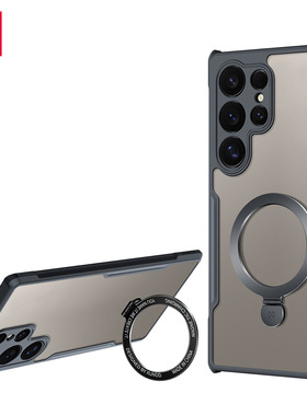 适用三星s24ultra手机壳新款磁吸galaxys24镜头全包防摔支架一体硅胶磨砂s24u高级感镭射纹S24指环扣男保护套