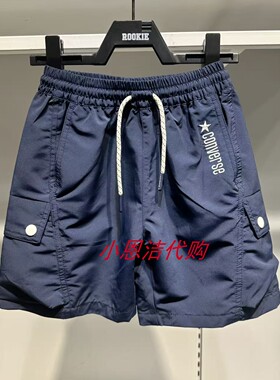 Converse匡威童装工装短裤男童26夏季多口袋休闲裤蓝色 CV2622266