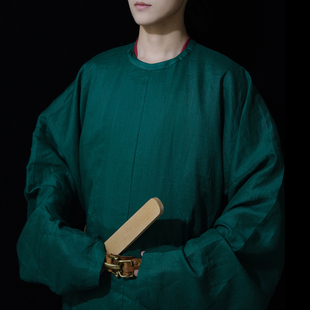 丝绸博物馆藏 唐·苎麻·襴袍 唐制汉服男女圆领襕袍 青山渡