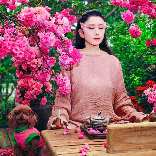 杨丽萍设计同款时尚上衣半裙套装