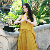 杨丽萍官方原创设计雀云裳民族风新中式 上衣女 风优雅圆领短袖