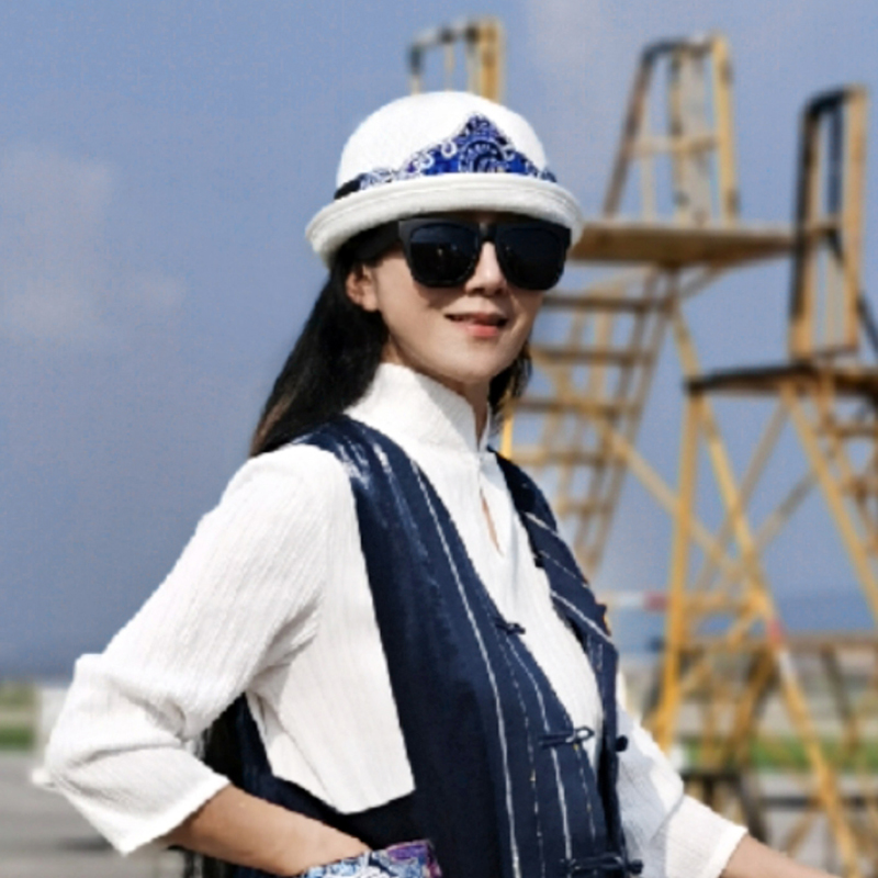 杨丽萍官方同款刺绣圆顶礼帽