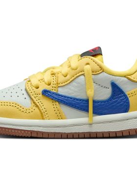 Air Jordan 1 Low AJ1 黄色 婴幼童 低帮休闲学步鞋DZ5908-700
