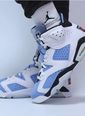 Air Jordan 6 AJ6 北卡蓝大学蓝白蓝 男 运动篮球鞋CT8529-410