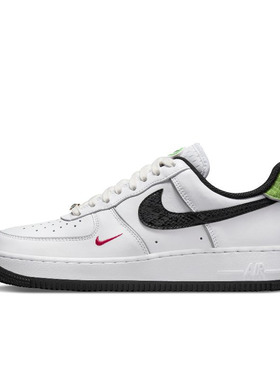Nike Air Force 1 AF1 空军一号 白黑绿女低帮休闲板鞋DV1492-101