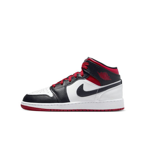Air Jordan 1 Mid AJ1黑白红GS运动休闲中帮复古篮球鞋DQ8423-106