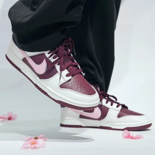 Dunk 耐克男酒红时尚 Nike Low 100 潮流低帮运动休闲板鞋 DR9705