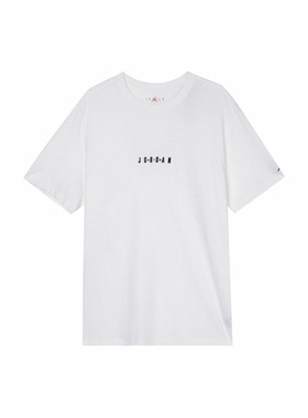 Jordan 白色 男款 字母印花休闲圆领短袖T恤DM3182-100