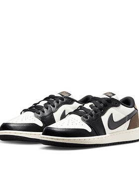 AJ1黑白运动休闲GS低帮篮球鞋