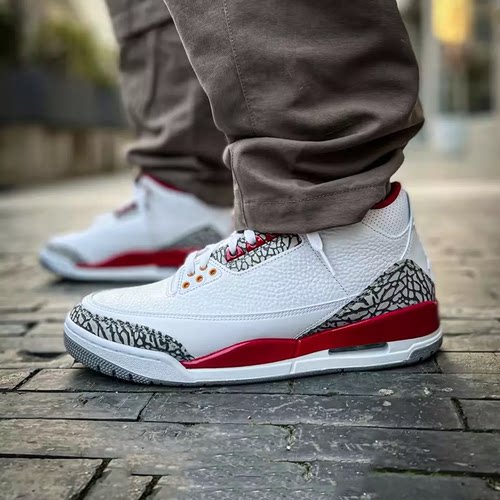 Air Jordan 3 AJ3 红雀白酒红 运动休闲复古高帮篮球鞋398614-126