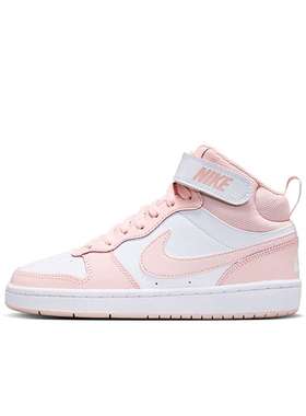 Nike Court Borough Mid 2 粉白色GS休闲运动中帮板鞋 CD7782-601