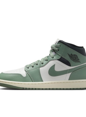 Air Jordan 1 Mid AJ1 绿色 女款 高帮休闲运动篮球鞋BQ6472-130