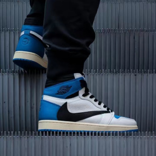 AJ1 Jordan 105 倒鉤白藍男籃球鞋 DH3227 TS藤原浩閃電聯名 Air