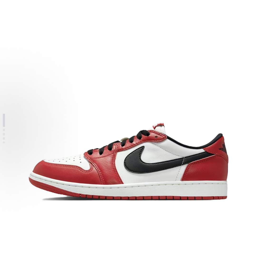 Jordan Air Jordan 1 红白黑 男款 低帮 复古篮球鞋HQ6998-600