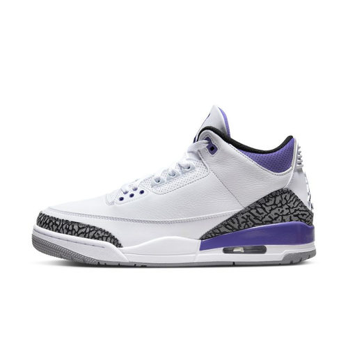 AJ3白紫爆裂纹中帮复古篮球鞋
