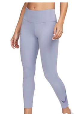 Nike 灰蓝色 女款 logo印花 紧身运动长裤DX0949-519