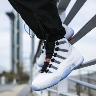 DD3522 Air 100 AJ11黑白红自动系带高帮男篮球鞋 Adapt Jordan