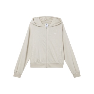 Nike Sportswear 帆白 女款 纯色连帽休闲卫衣外套FN2420-104