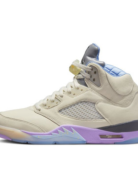Air Jordan 5 AJ5 白紫色 运动休闲复古潮流高帮篮球鞋DV4982-175