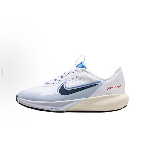 Nike白色GS大童低帮跑步鞋