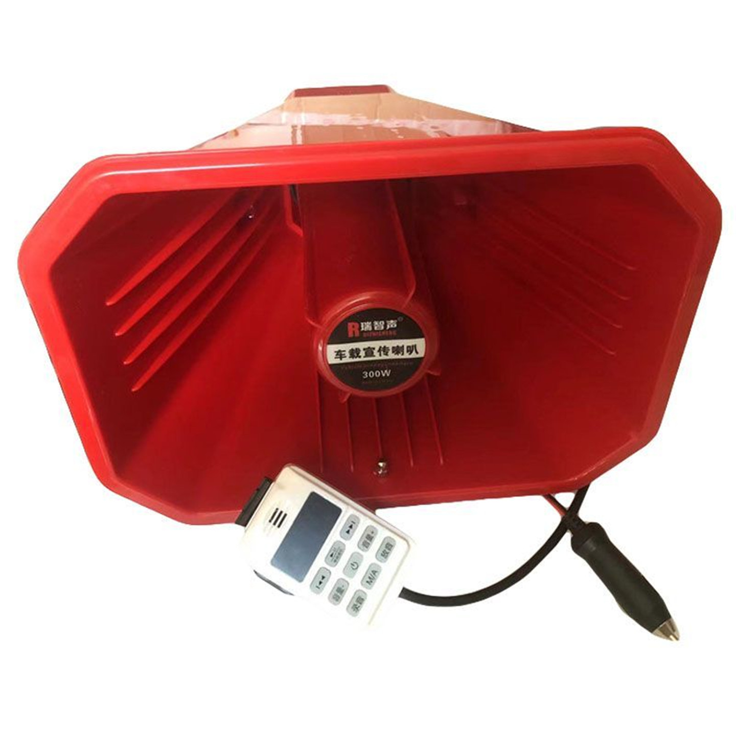 12V 300W大功率蓝牙录音手柄话筒扩音器车顶宣传户外叫卖高音喇叭
