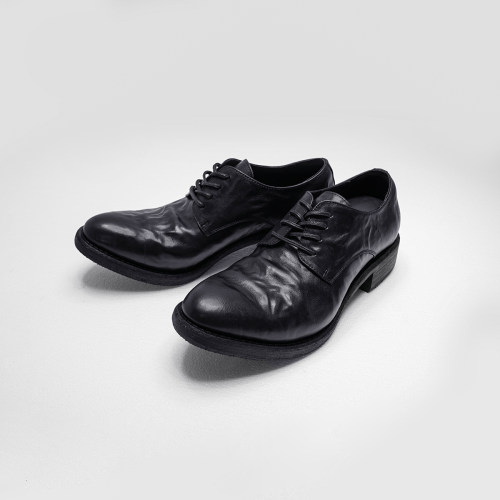 Aucun FootWear / 水洗胎牛皮全真皮增高尖头德比皮鞋