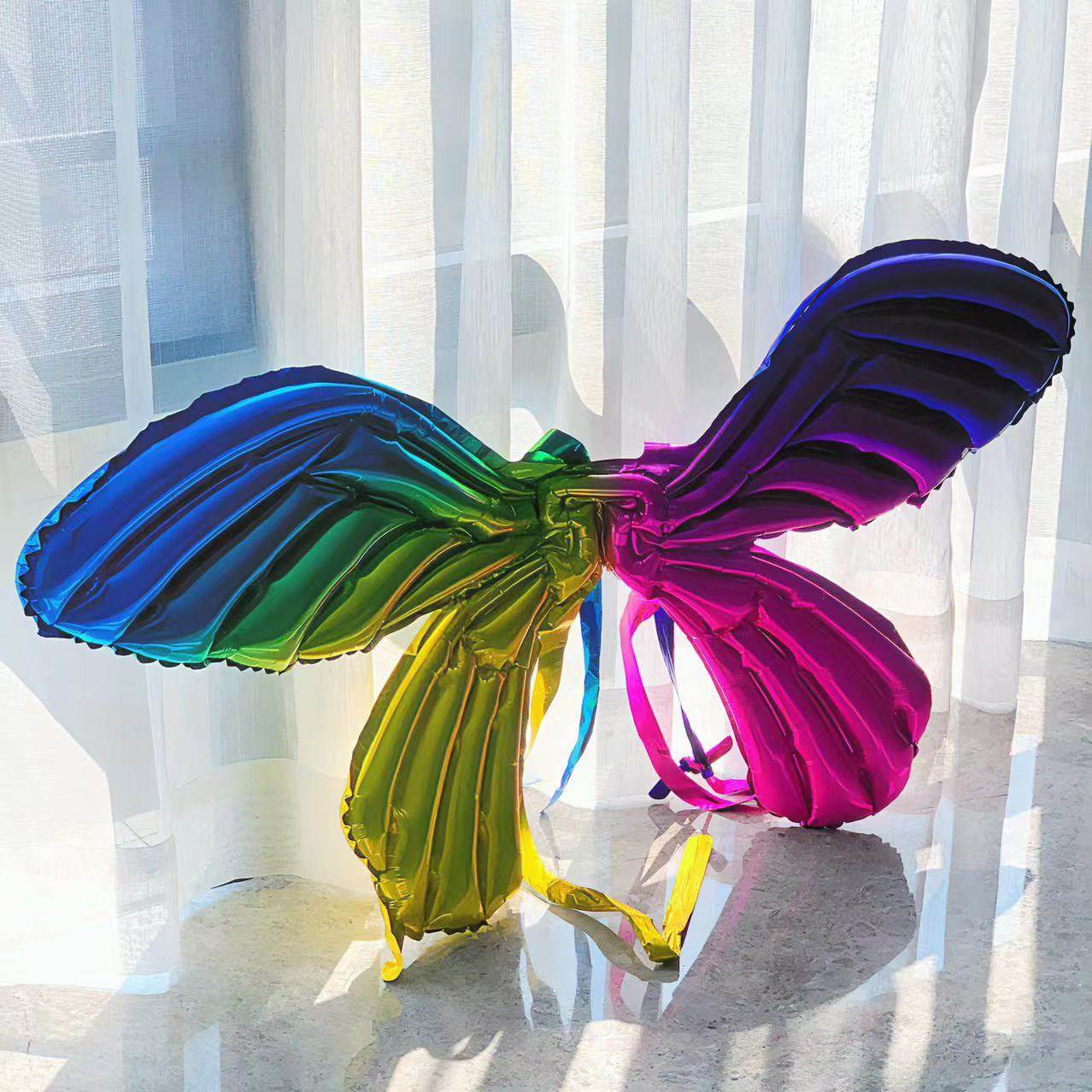 蝴蝶翅膀气球儿童无毒发光背饰网红生日场景拍照道具夜市摆摊用品