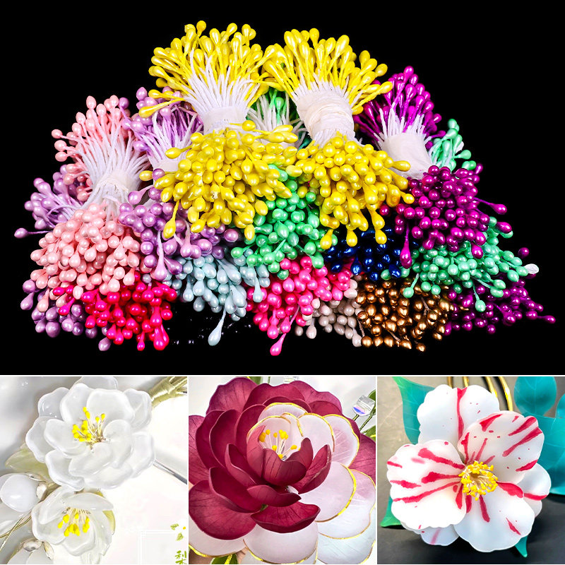 diy手工创意花蕊仿真玫瑰花月季花芯花艺材料包花卉制作缠花发簪