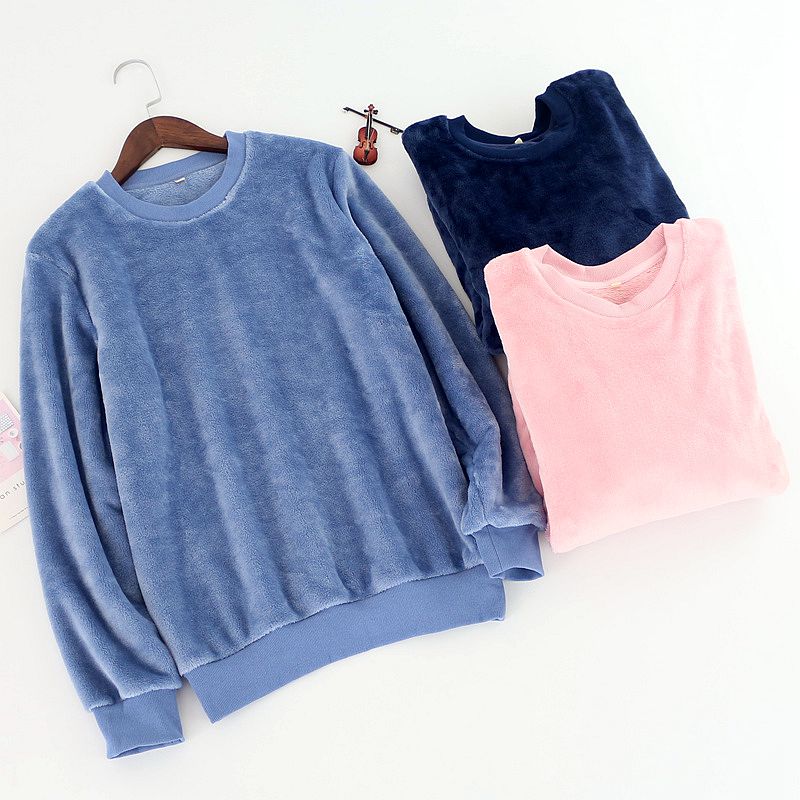 情侣睡衣单件保暖加绒男女士