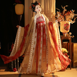 女春秋显瘦 唐制原创汉服女复原诃子裙套装 迎笙诺 唐宫乐宴