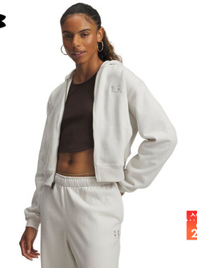 安德玛官方UA秋冬Icon Vida女子抓绒运动休闲连帽卫衣6003674