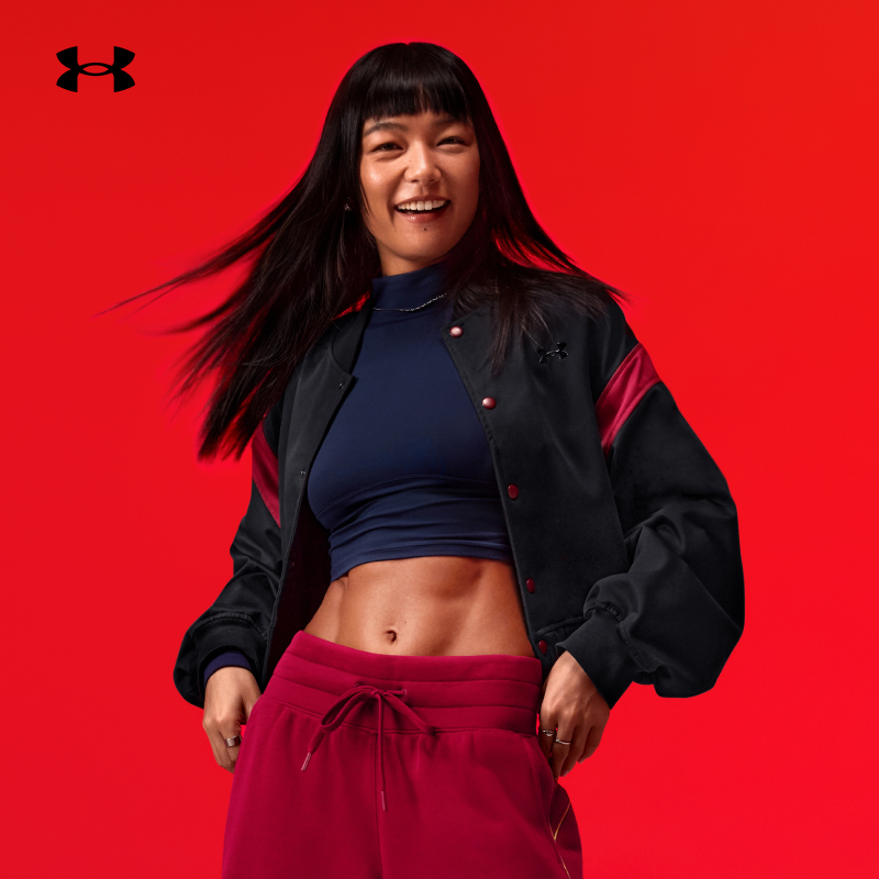 安德玛官方女子棒球风夹克外套