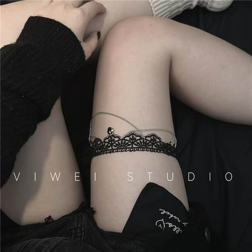 包邮纯欲少女爱心链条腿环