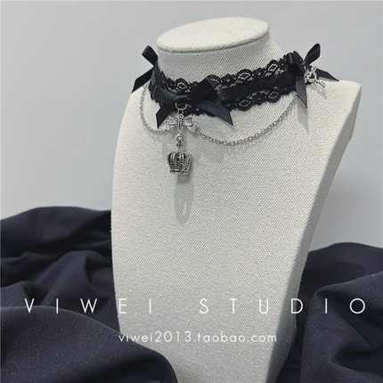 「萝莉暗黑系」哥特风黑红朋克系手作颈圈原宿y2k项链choker颈带