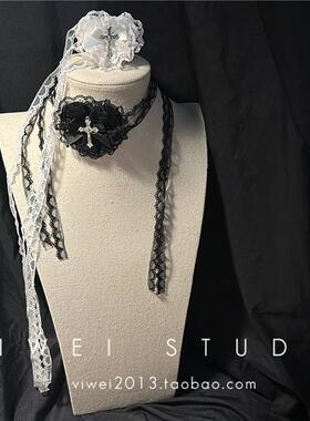 哥特风cos暗黑哥特眼罩项链